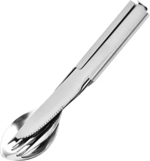 4Pcs Outdoor Tableware Portable Picnic Traveling Camping Hiking Cutlery Utensils Stainless Steel Tableware fold knife utensil spoon set