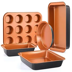 5-Piece Nonstick Copper Bakeware Set
