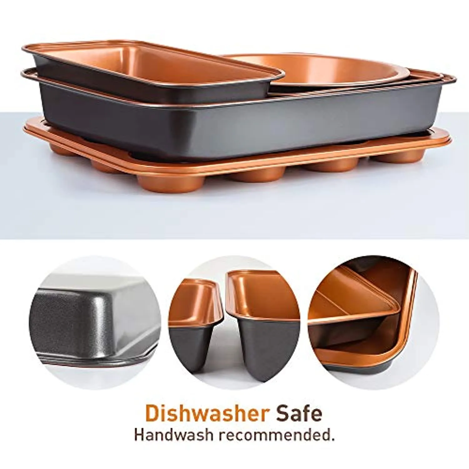 5-Piece Nonstick Copper Bakeware Set