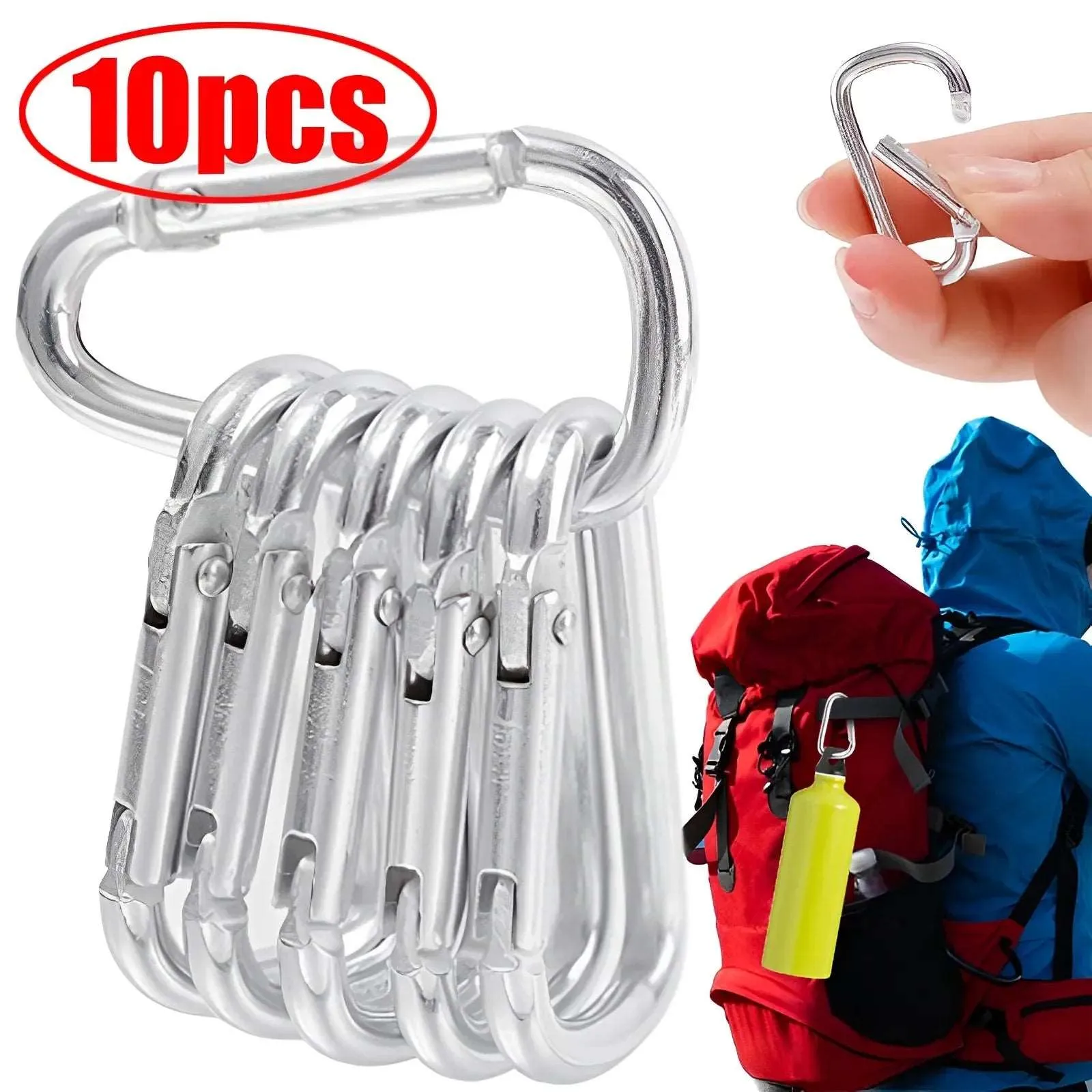 5/10/20PCS Aluminum Carabiner Key Chain Clip Multi Colors Climbing Button Carabiner Camping Hiking Hook Safety Buckle Keychain