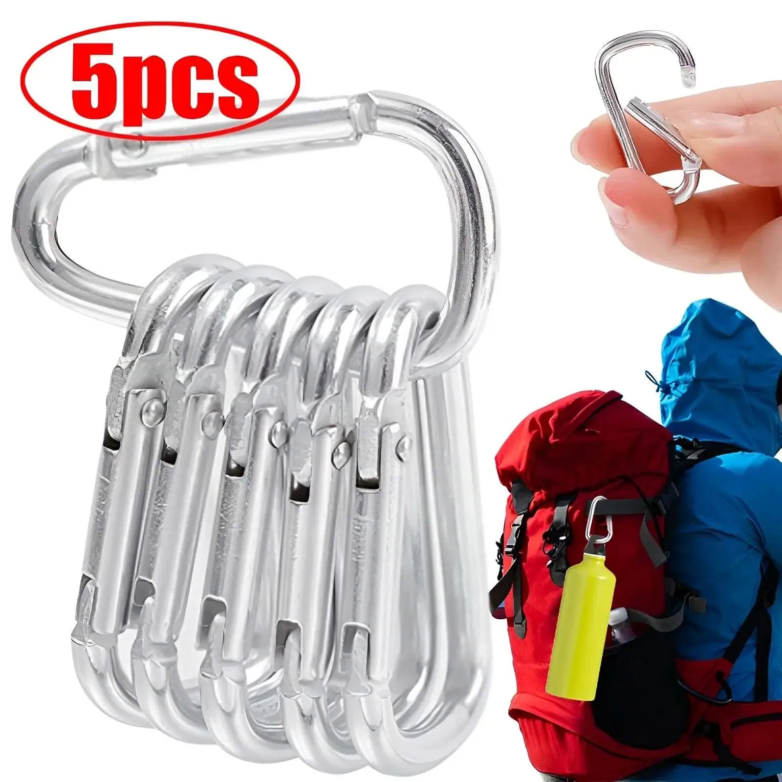 5/10/20PCS Aluminum Carabiner Key Chain Clip Multi Colors Climbing Button Carabiner Camping Hiking Hook Safety Buckle Keychain