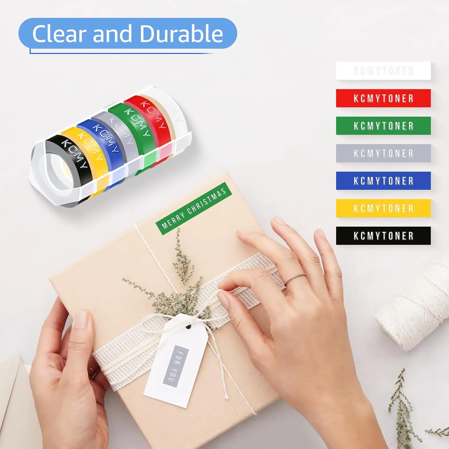 5PK 1/2 Embossing Label Tape Compatible for DYMO 521206 White on Blue 3D Plastic Labels Used in Organizer Xpress Pro 1575 1595, Office Mate II 1540 154000, MoTEX E101 E404 Label Makers