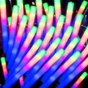 68 Pack led foam glow sticks bulk,wedding glow sticks for reception props，white light-up sticks for adults wedding，light up foam sticks，party light sticks pack,light sticks for parties bulk.