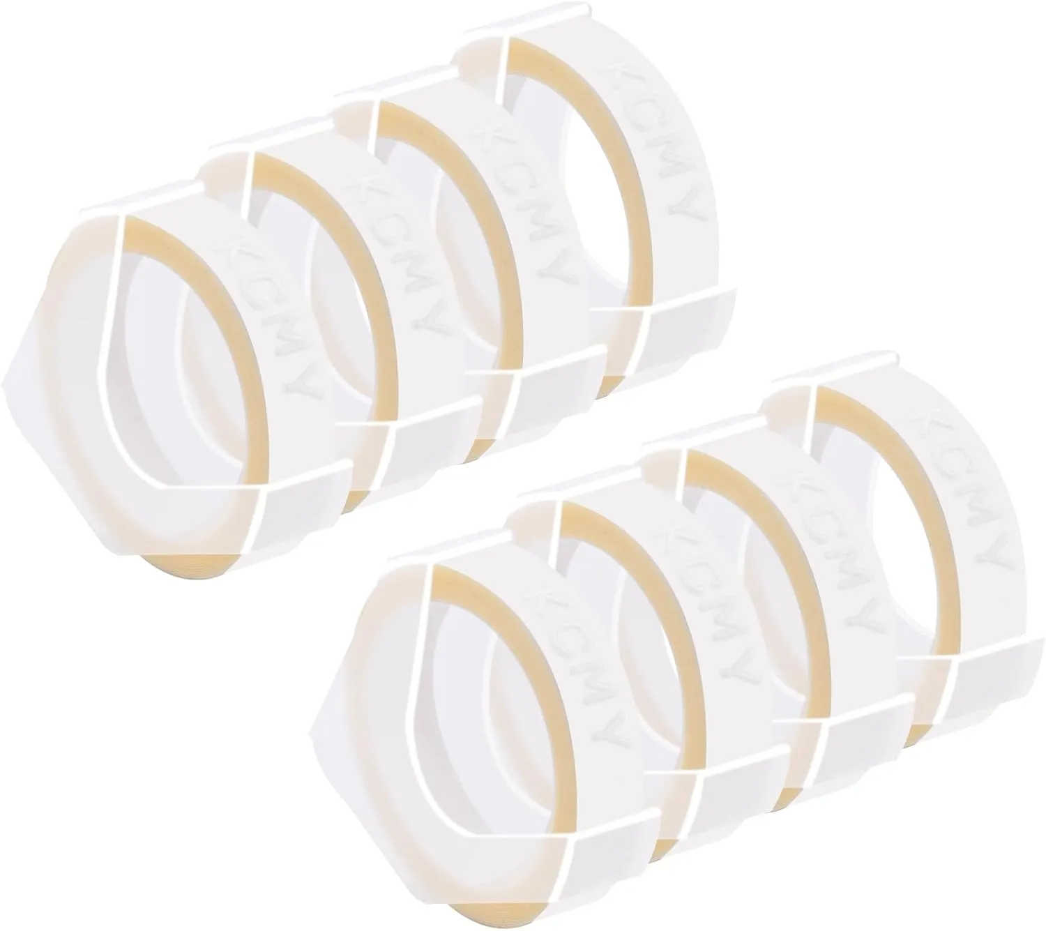 8 Pack Compatible for Dymo 520101 3D Plastic Embossing Label 3/8'' x 9.8' White on Clear Emboss Tape for Organizer Xpress Pro 1570 1595, MoTEX E101 E404 Label Makers