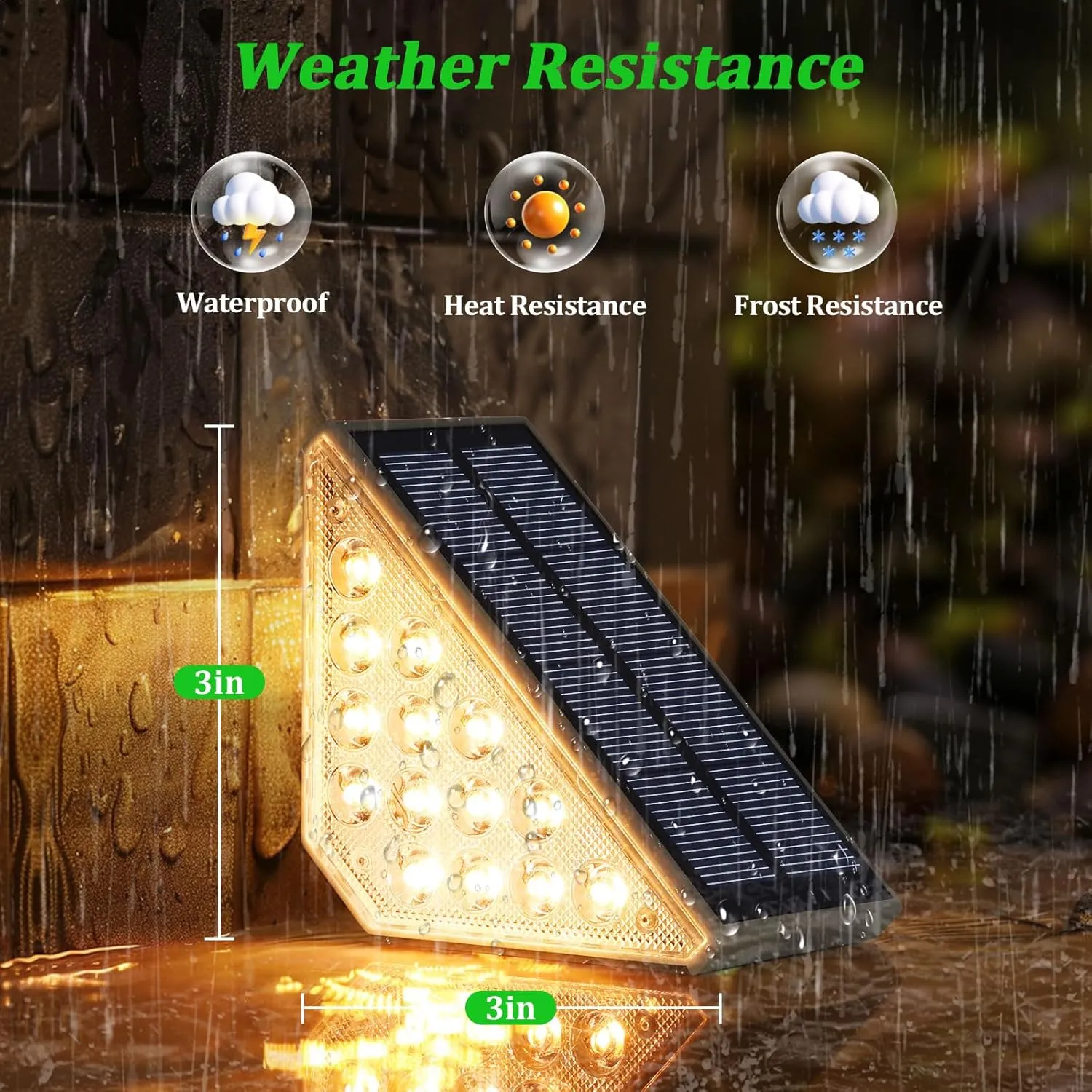 8-Pack Solar Stair Lights Outdoor Waterproof, Upgraded 2-in-1 LED Warm White and Cool White Solar Powered Step Light for Outside, IP67 Auto On/Off Solar Lights for Front Sidewalk Yard Patio Porch