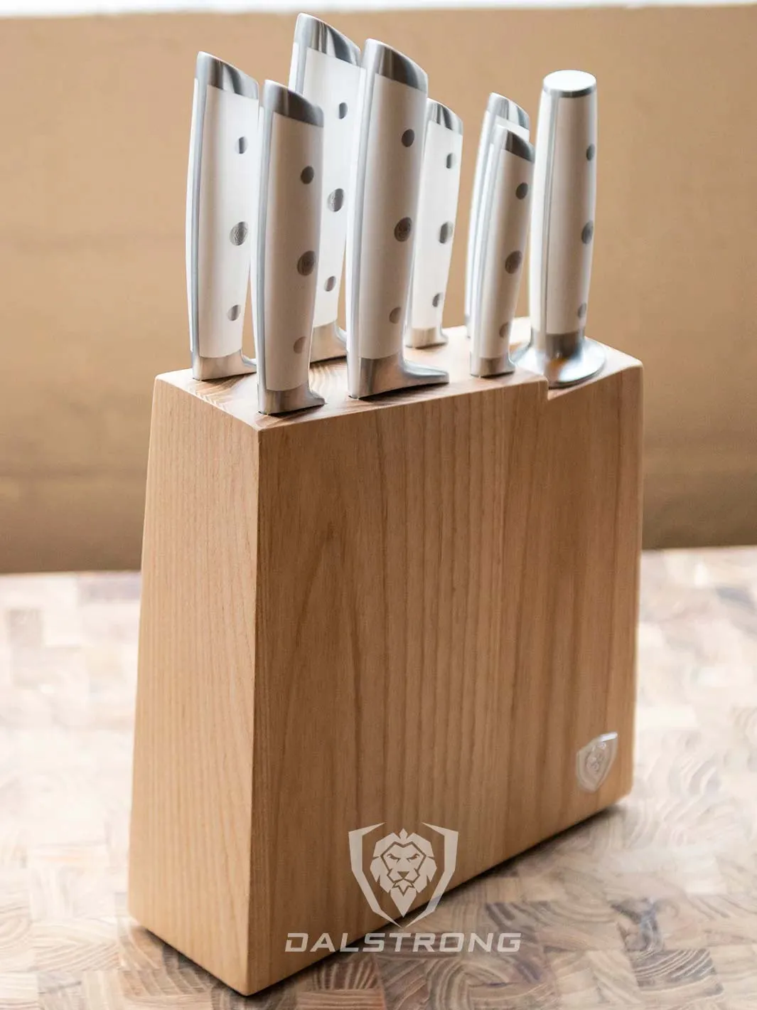 8-Piece Knife Block Set White | Gladiator Series | Knives NSF Certified | Dalstrong ©