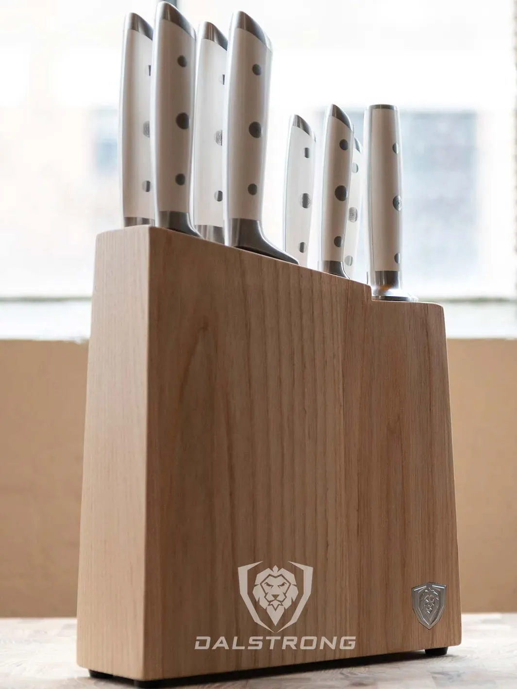 8-Piece Knife Block Set White | Gladiator Series | Knives NSF Certified | Dalstrong ©