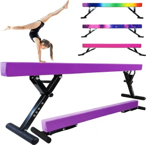 8FT Adjustable Balance Beam, Gymnastics Beam for Kids, High and Low Beams for All Gymnastic Levels- Gymnastics Equipment for Teens Home or Gym Use, Weight Limit 350 LBS