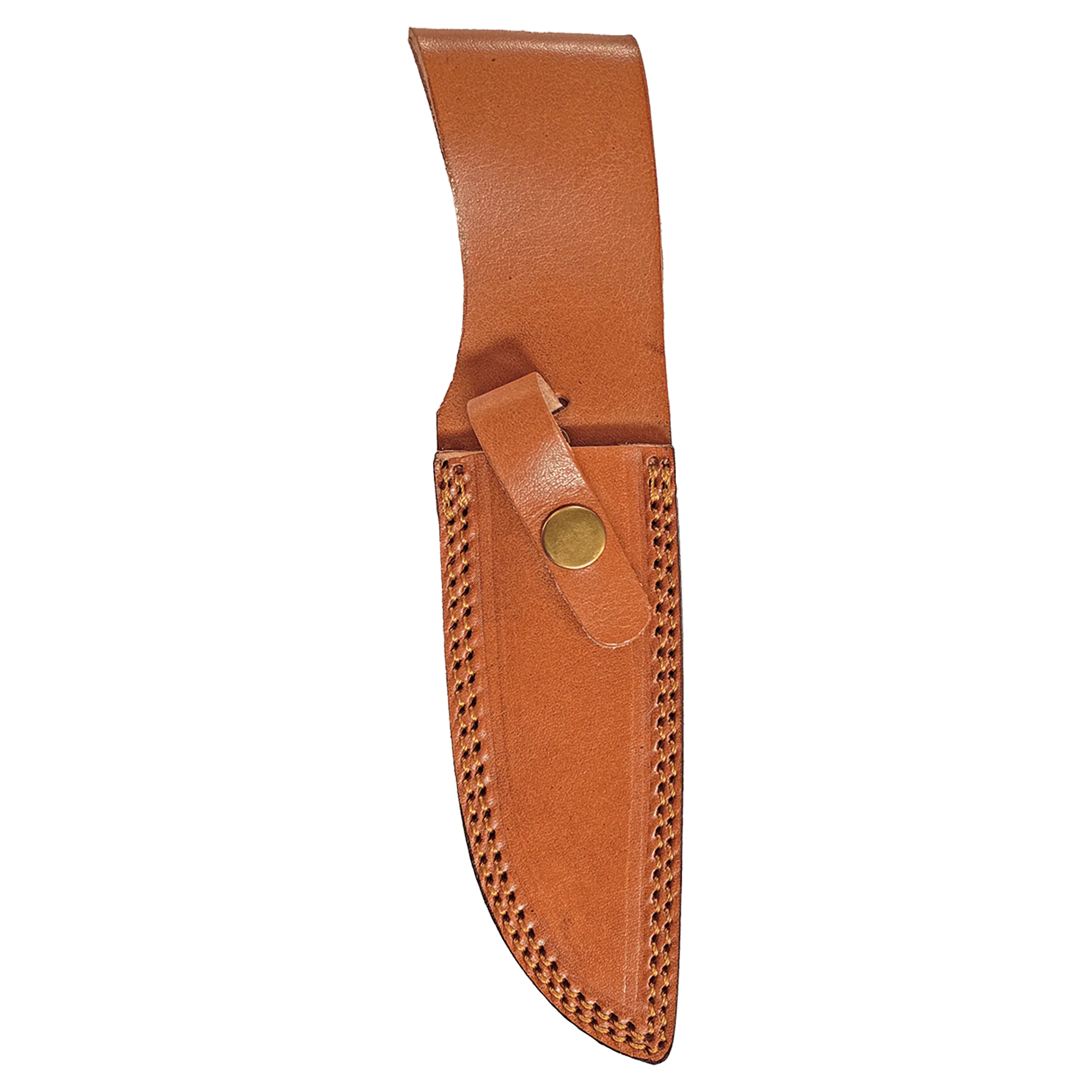 9 1/2" Fixed Blade Wood Knife with Damascus Steel Blade and Leather Sheath