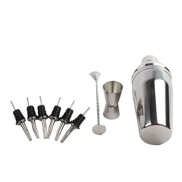 9pcs Stainless Steel Cocktail Shaker Mixer Drink Bartender Martini Tools Bar Set Kit - 750ML/25 Ounce