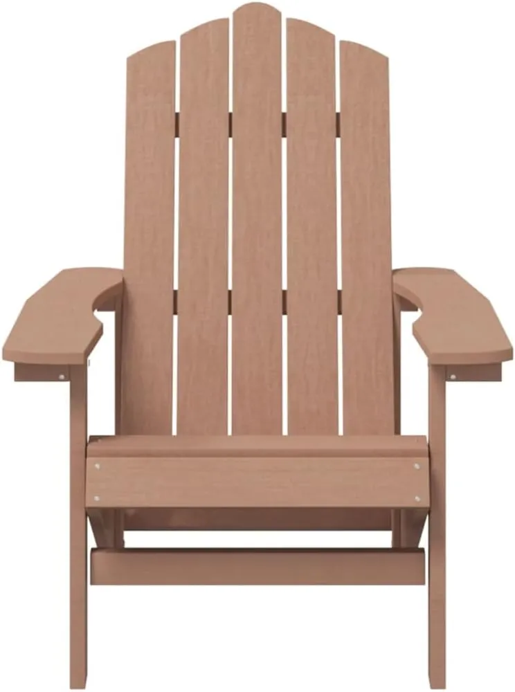 Adirondack Chair with Table Outdoor Patio Furniture Set, HDPE Brown Weather-Resistant Lounge Chairs for Garden Deck Backyard