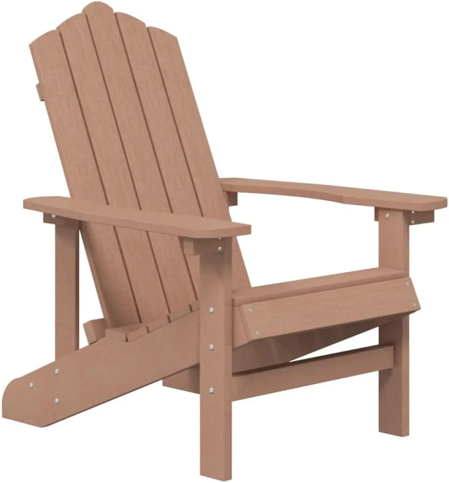 Adirondack Chair with Table Outdoor Patio Furniture Set, HDPE Brown Weather-Resistant Lounge Chairs for Garden Deck Backyard