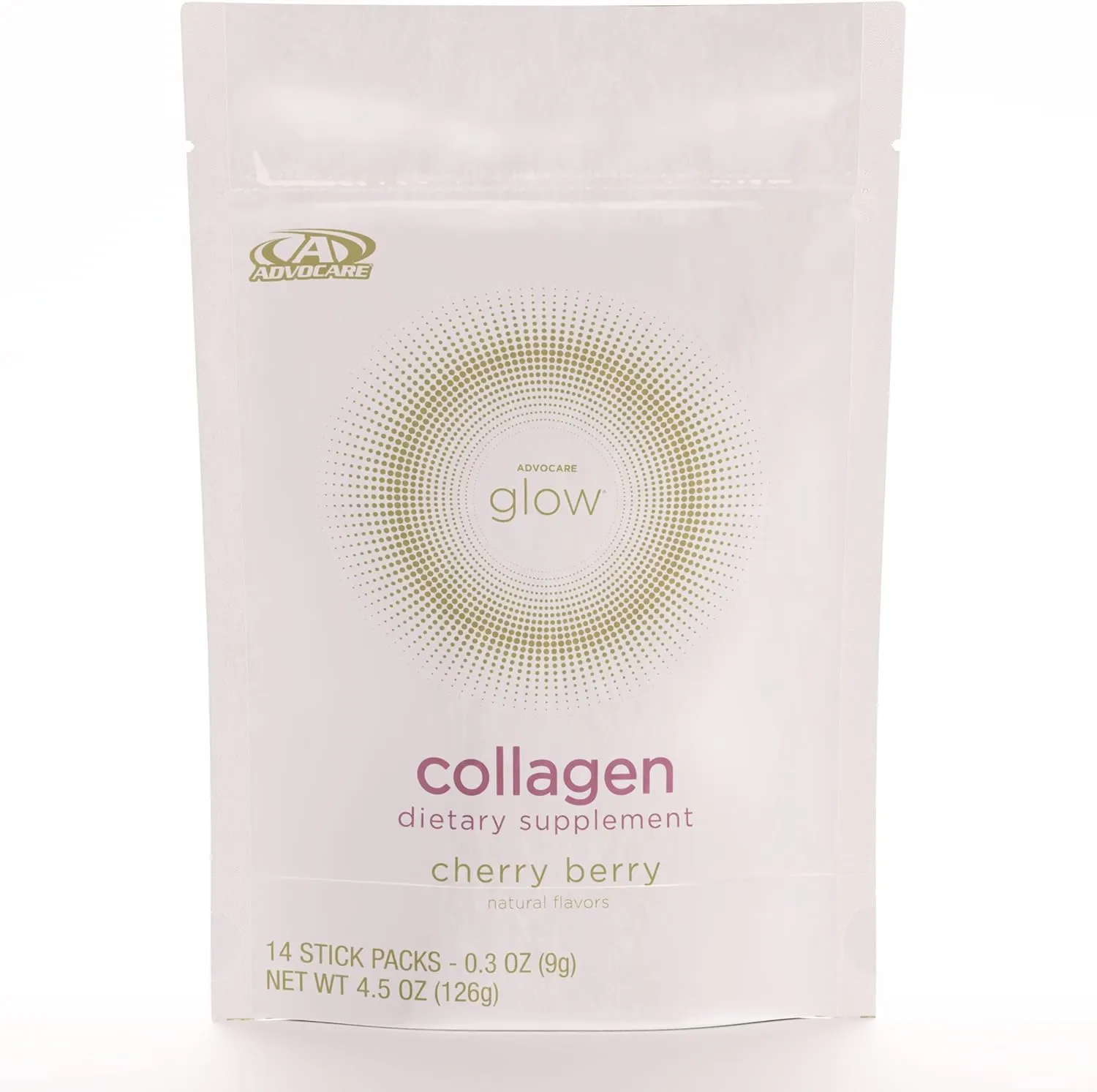 AdvoCare Glow Collagen Dietary Supplement - Marine Collagen Supplement for Nail, Skin & Hair Care - Includes Vitamins C, D & E - 14 Stick Packs