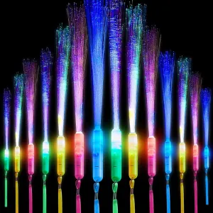 AEAHALY 48 Pieces Light up Wand Glow Sticks Party Supplies Colorful Fiber Optic Wand with 3 Light Modes for Wedding Bridal Birthday Shower Glow in The Dark Party Favors