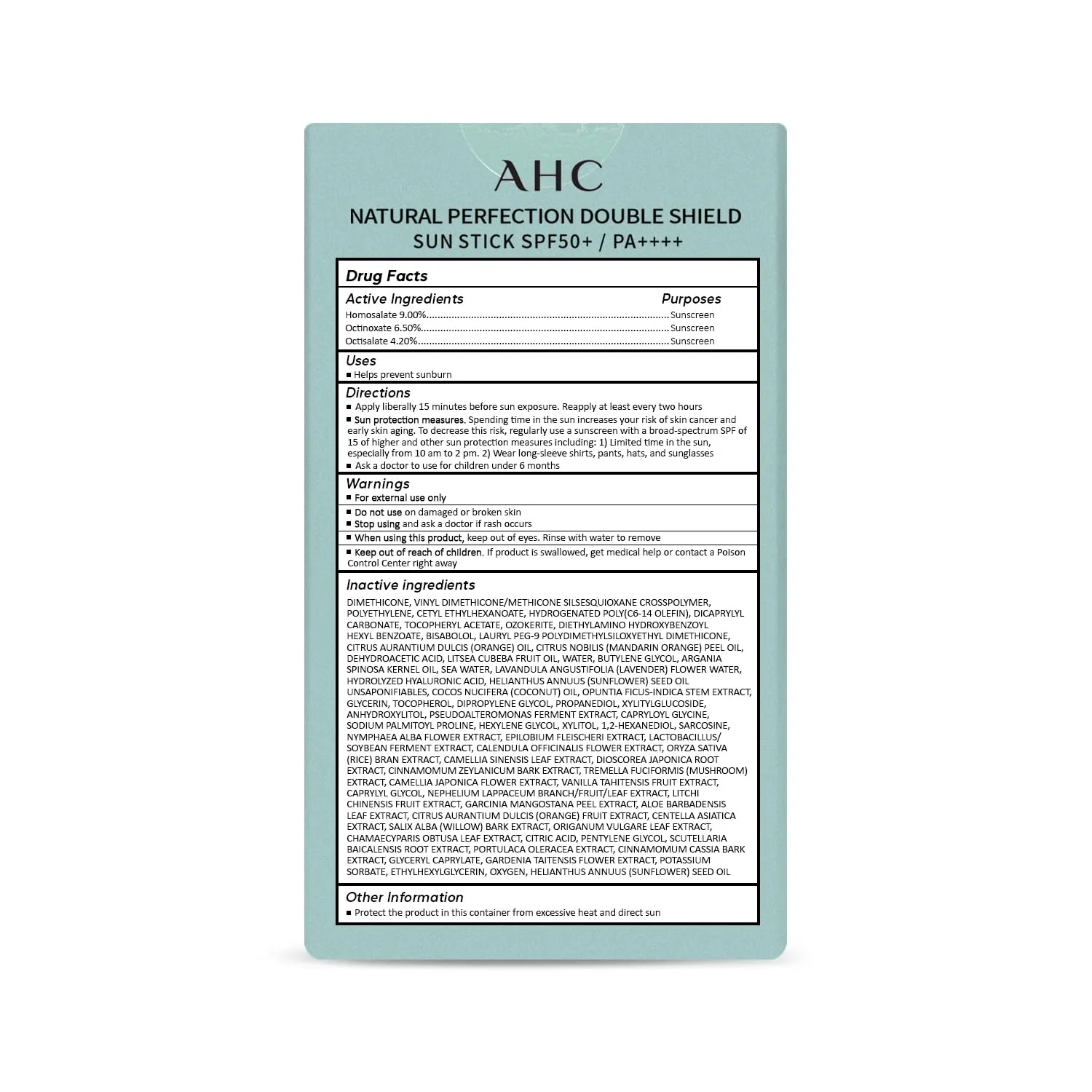 AHC Natural Perfection Double Shield Sun Stick 22g SPF50  PA    