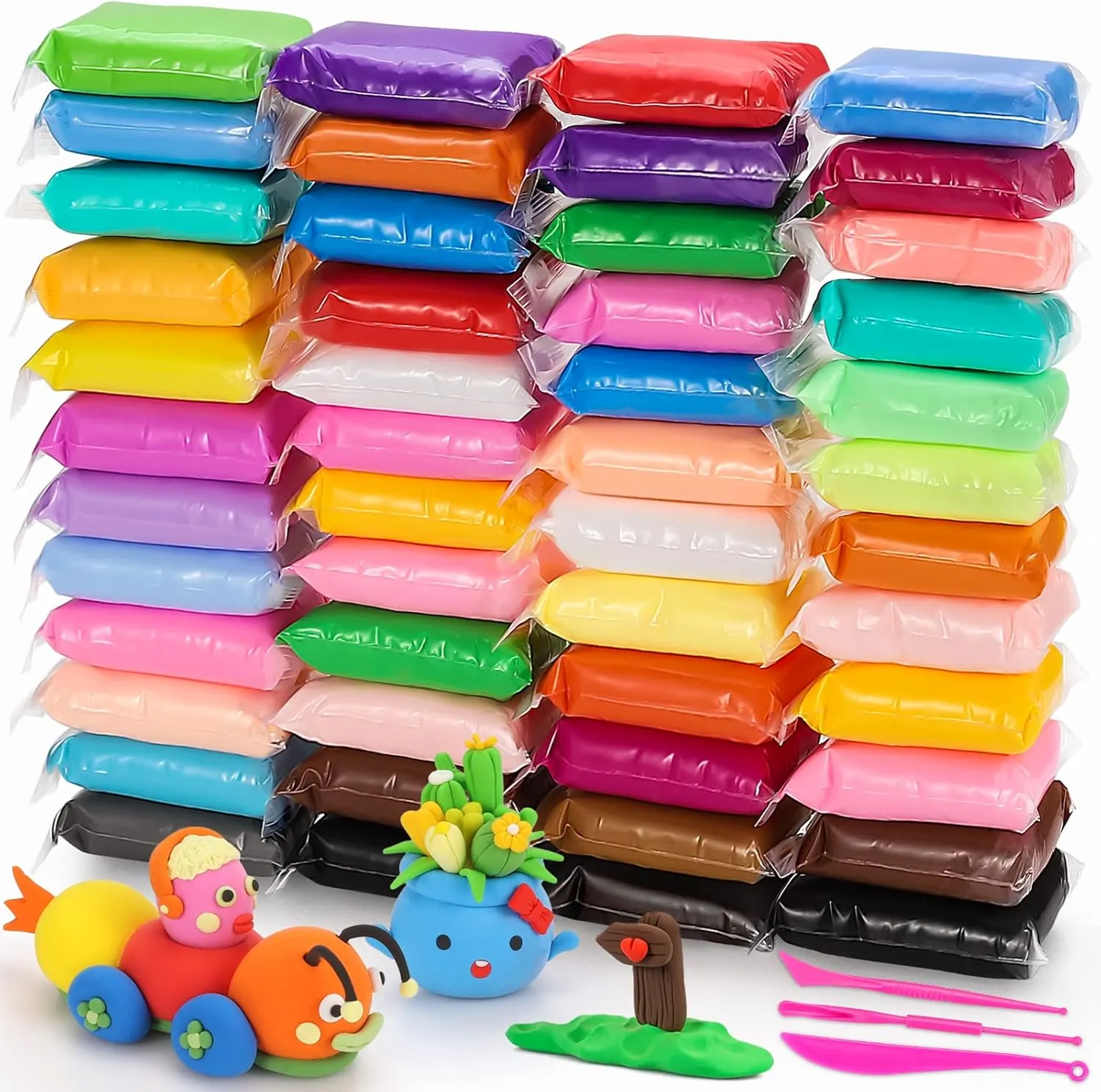 Air Dry Clay kit, EDIFON Modeling Clay Ultra Light Magic Clay with Tools, Safe and Non-Toxic Modeling Clay, Ideal Gift for Kids (48 Colors   Tools)