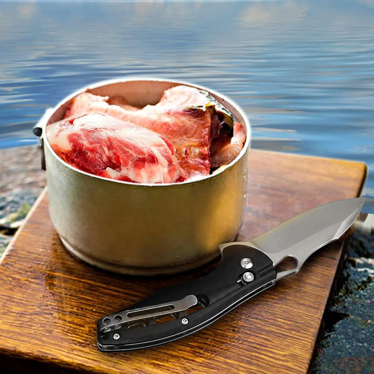 ALBATROSS Premium Folding Pocket Knife - 7.25" EDC with Axis Lock, Ball Bearing Assisted Opening, Satin 3Cr13MoV Blade, Lightweight FRN Handle for Hunting, Camping & Outdoor Adventures - FK036SC-BK