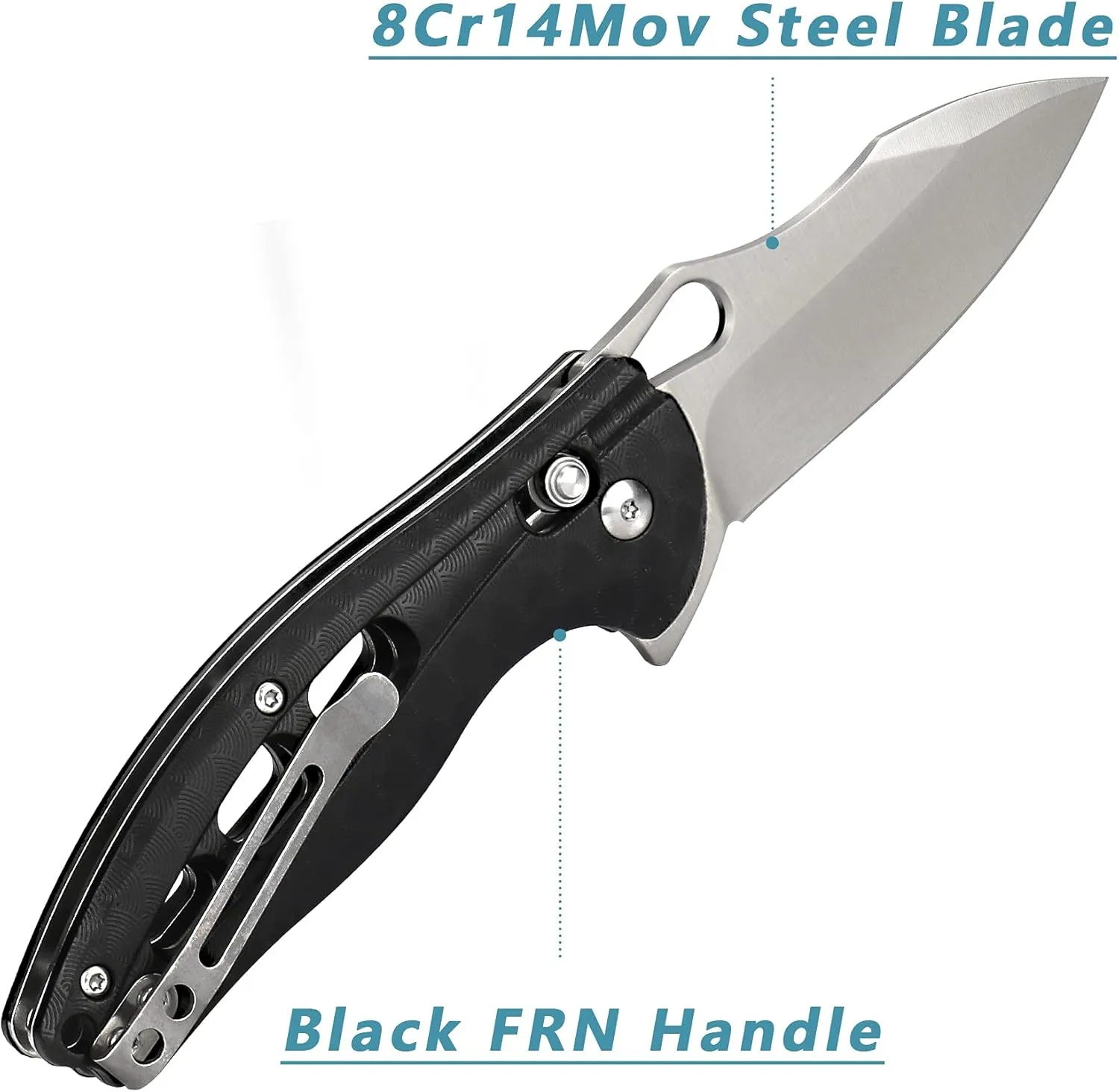 ALBATROSS Premium Folding Pocket Knife - 7.25" EDC with Axis Lock, Ball Bearing Assisted Opening, Satin 3Cr13MoV Blade, Lightweight FRN Handle for Hunting, Camping & Outdoor Adventures - FK036SC-BK