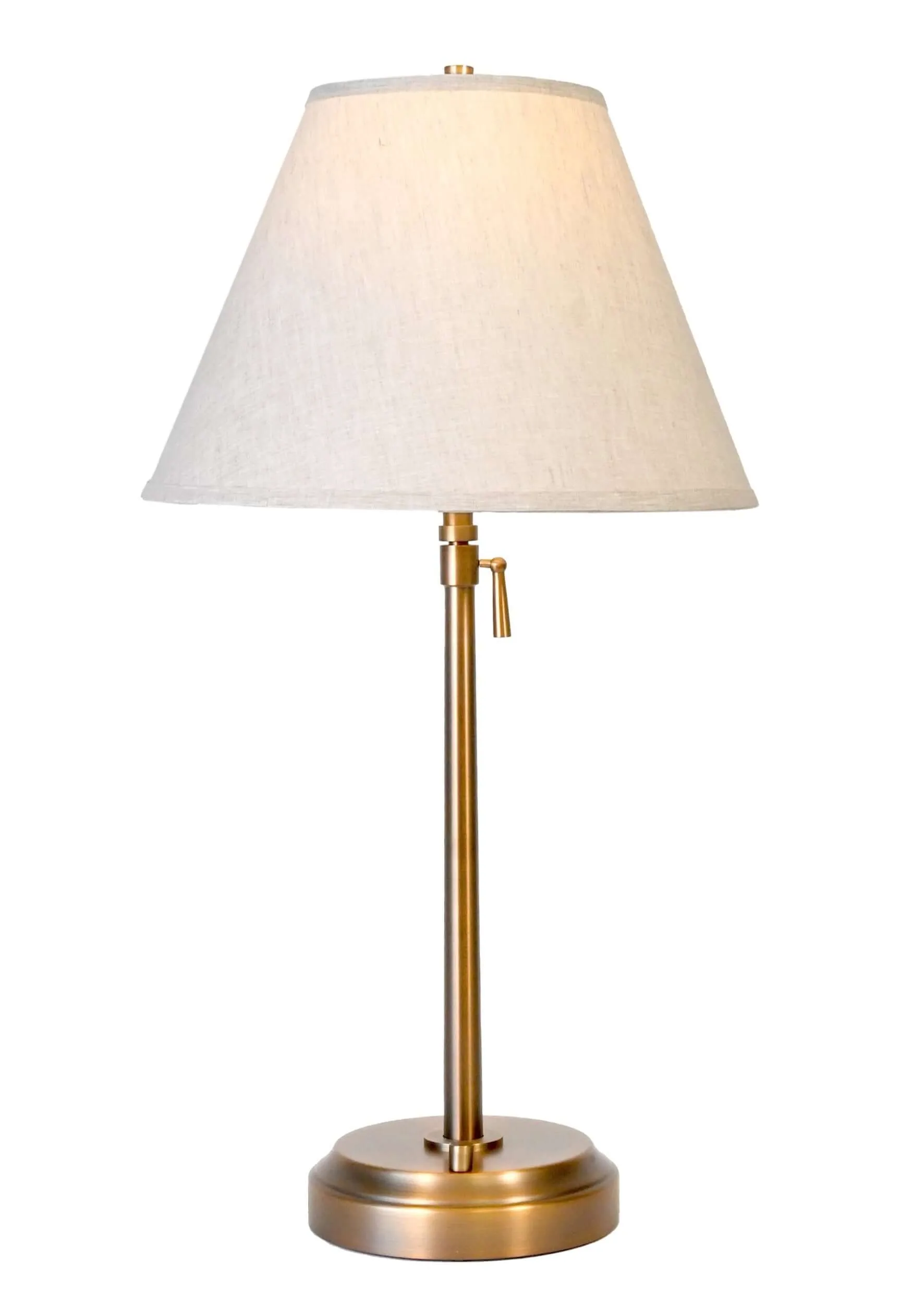 Alexis Cordless Table Lamp - Antique Brass with Beige Empire Shade