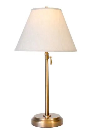 Alexis Cordless Table Lamp - Antique Brass with Beige Empire Shade
