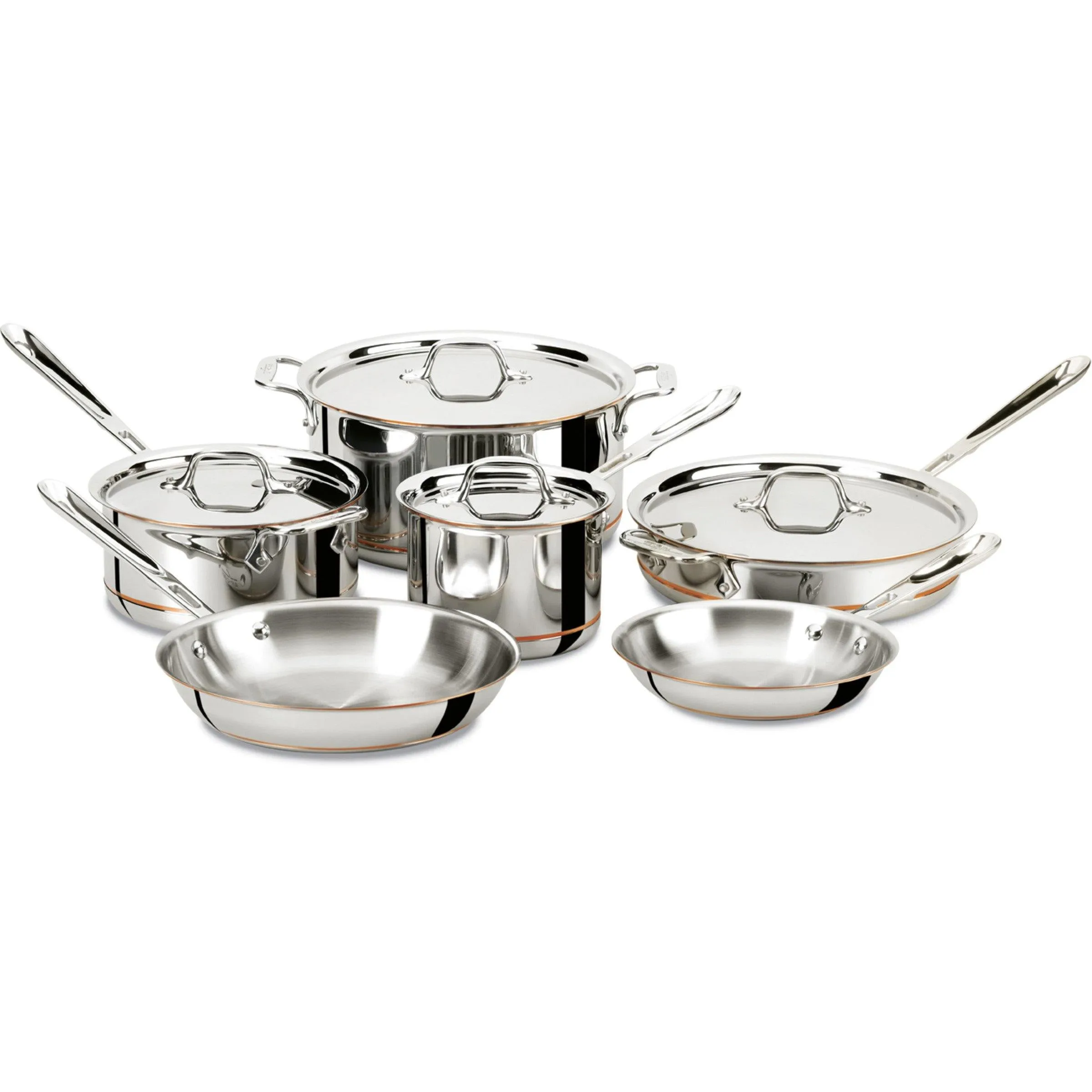 All-Clad, 600822 SS, Copper Core, 10-Piece Copper Core Cookware Set
