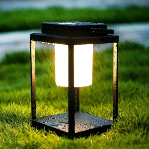 Aluminum Outdoor Table Lamp - Rechargeable 350 Lumen 3 Level Touch Control, IP44 Waterproof Cordless Outdoor Lamps Table Lantern with USB Port for Patio(3000K Warm White)