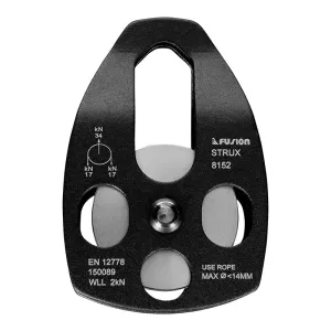 Aluminum Rescue Side Swing Double Pulley - Black