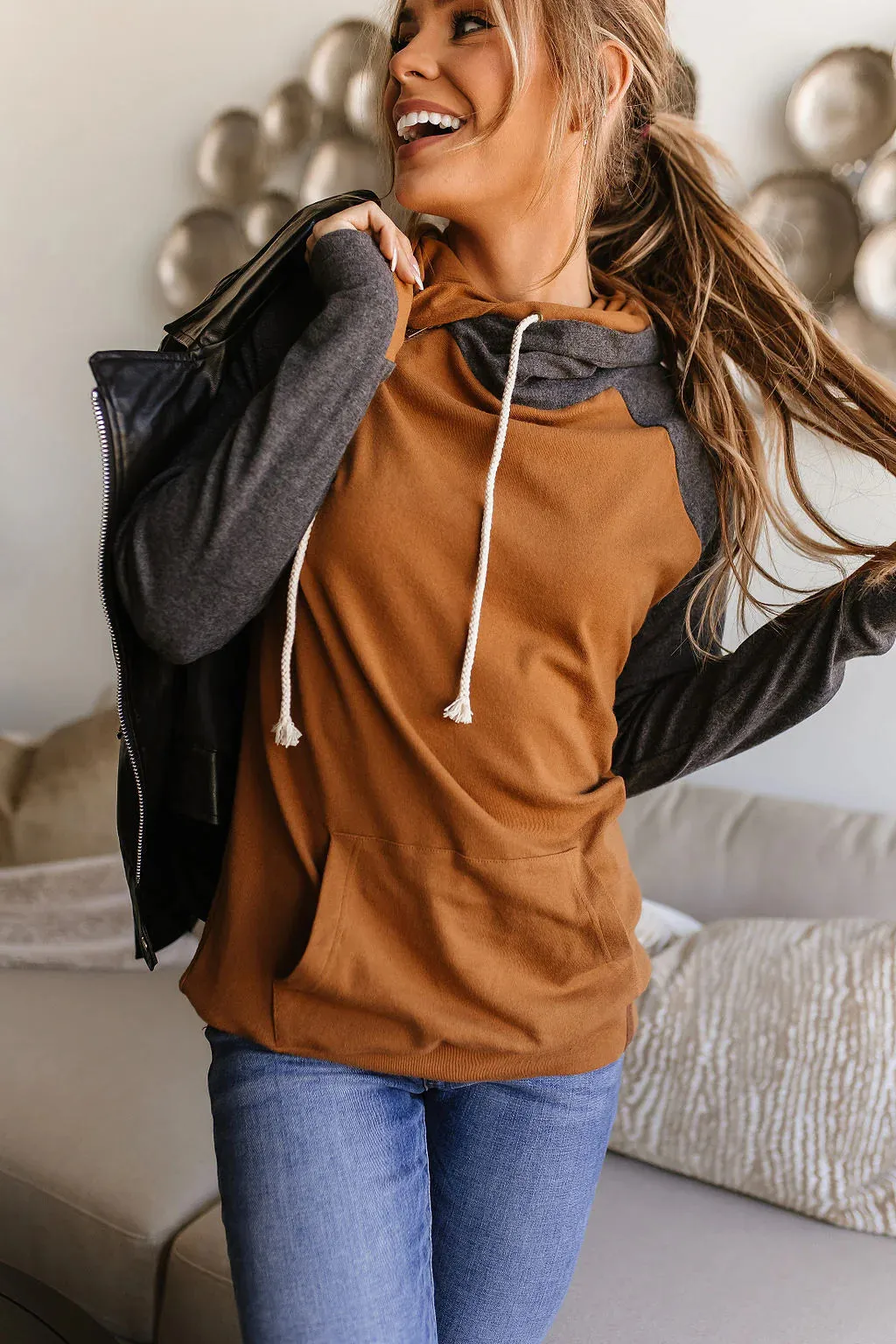 Amber Glow Double Hood Sweatshirt