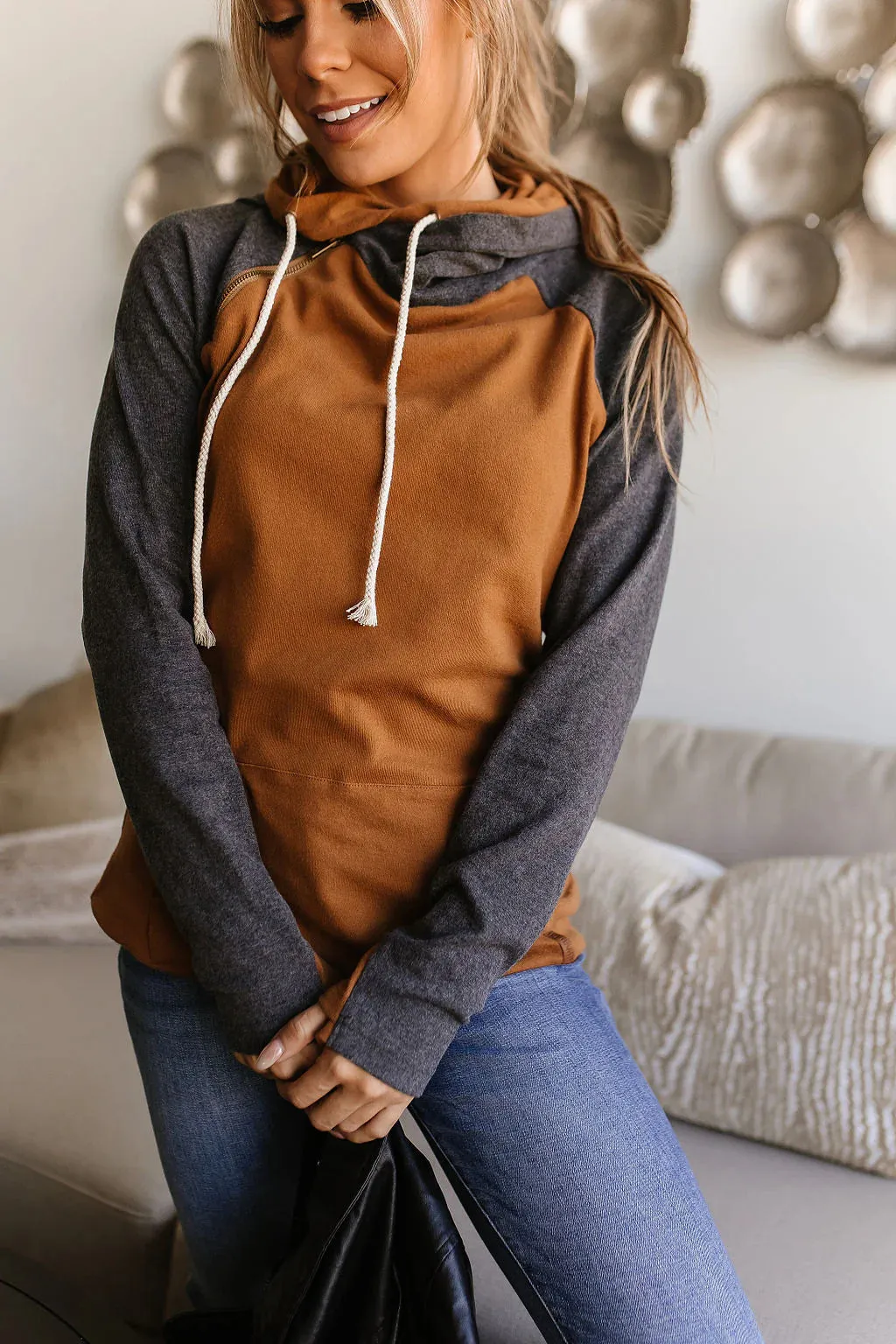 Amber Glow Double Hood Sweatshirt