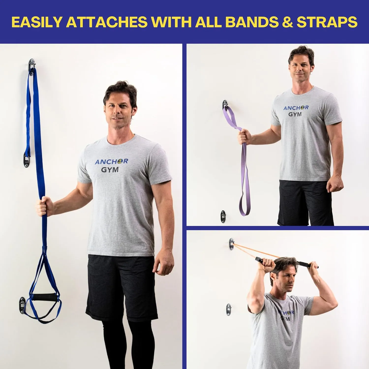 Anchor Gym Mini H1 - Resistance Band Wall Anchors for Home Workouts | Wall Mount Anchor for Resistance Bands, Stretch Straps & Suspension Trainers