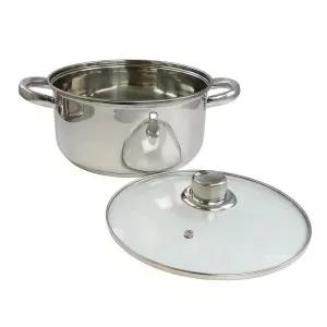 and with Spatula Stainless Set Steel Dutch Saucepan Oven Summer markdown 4-Qt. Dedicated support Cookware 5-Piece