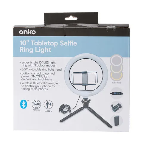 Anko 10-inch Tabletop Selfie Ring Light