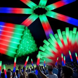 AOWDIAO 48 Pack Foam LED Glow Sticks – 16-Inch & 3 Lighting Modes – Light Up Neon Glow Wands Party Supplies for Weddings, Concerts, Festivals, Birthdays, Camping