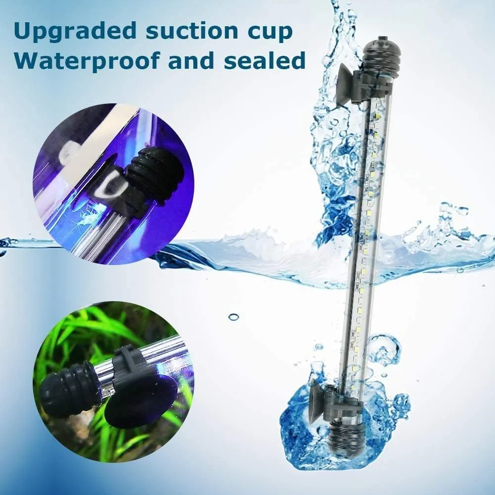 Aquarium Light for Fish Tank,Auto on/Off Submersible White and Blue Aquarium Plant Light with Timer and dimming Function (16 inch （Timer & Dimming Function)