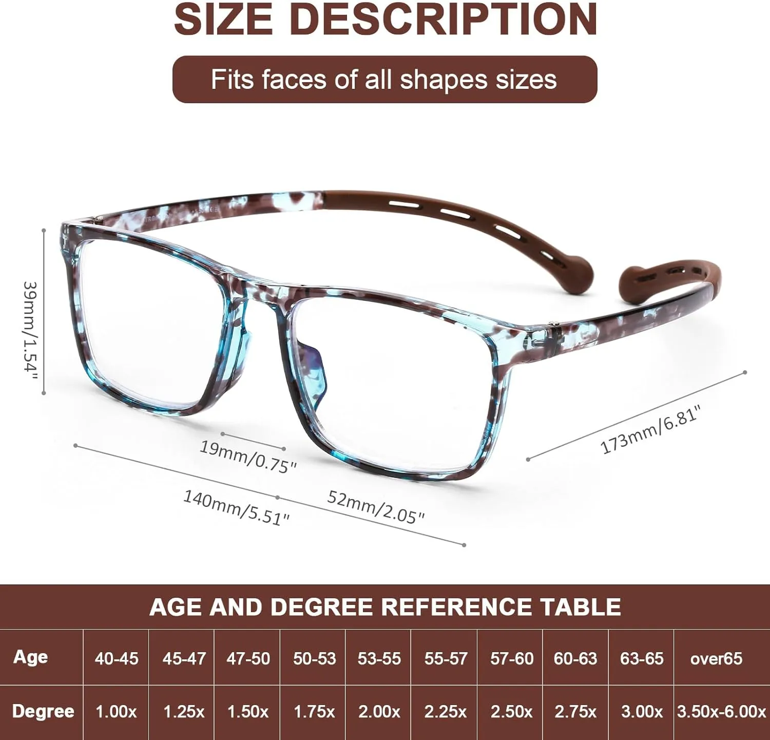 AQWANO 2 Pack Reading Glasses for Women Men Neck Hanging Blue Light Block Durable Flexible TR90 Ultra-light Readers Anti Glare, 1.75