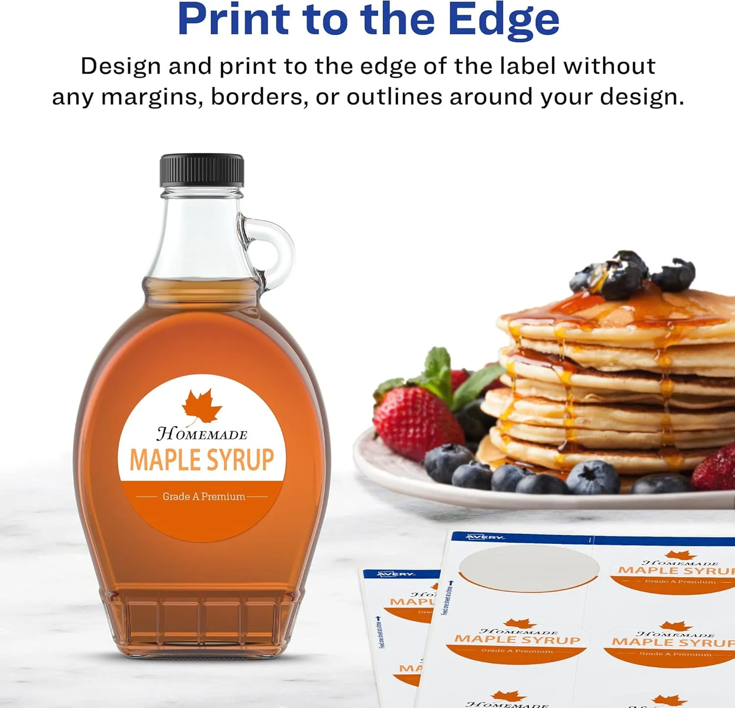 Avery Durable Waterproof Round Labels, Sure Feed Technology, Print-to-The-Edge, 3" Diameter, 150 Total, Oil and Tear-Resistant, Waterproof, Laser/Pigment-Based Inkjet Printable