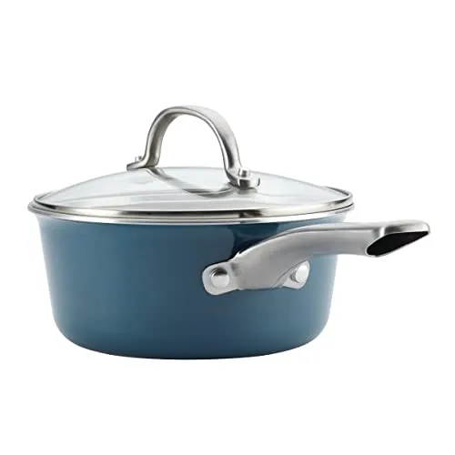 Ayesha Curry Home Collection Nonstick Cookware Pots and Pans Set, 9 Piece, Twilight Teal