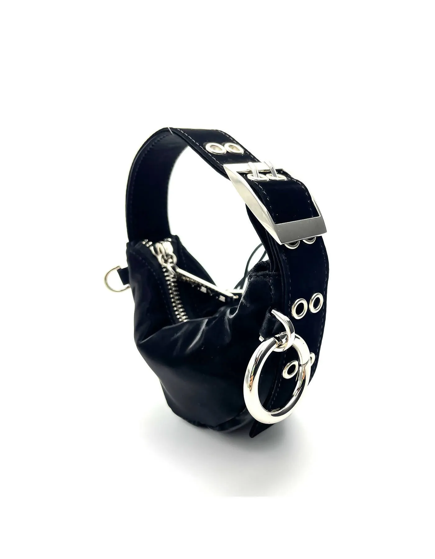 BABY SASHA KEYRING BAG - GLOSSY BLACK