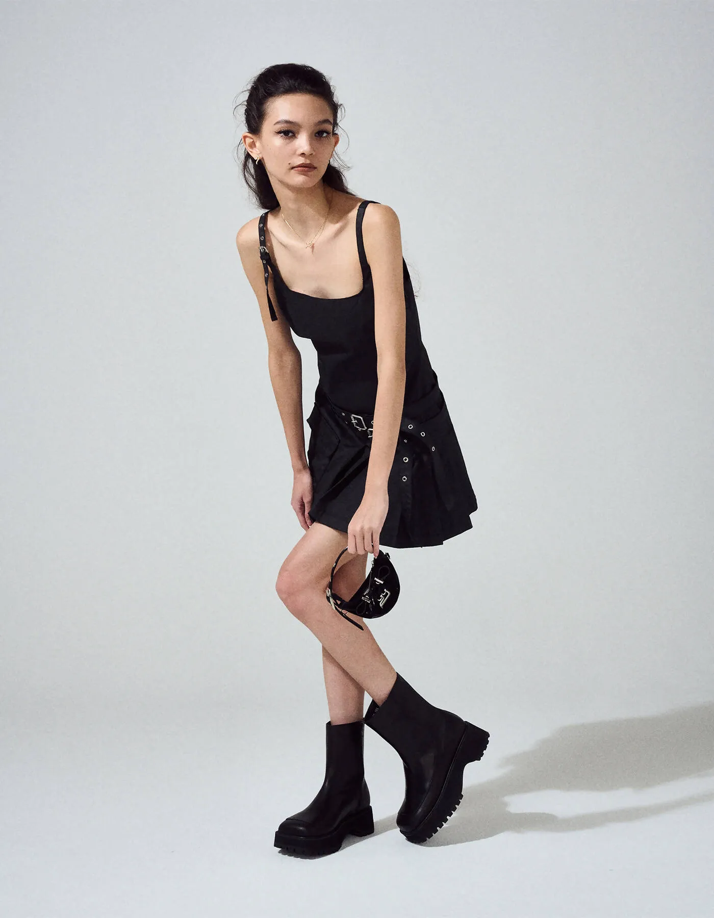 BABY SASHA KEYRING BAG - GLOSSY BLACK