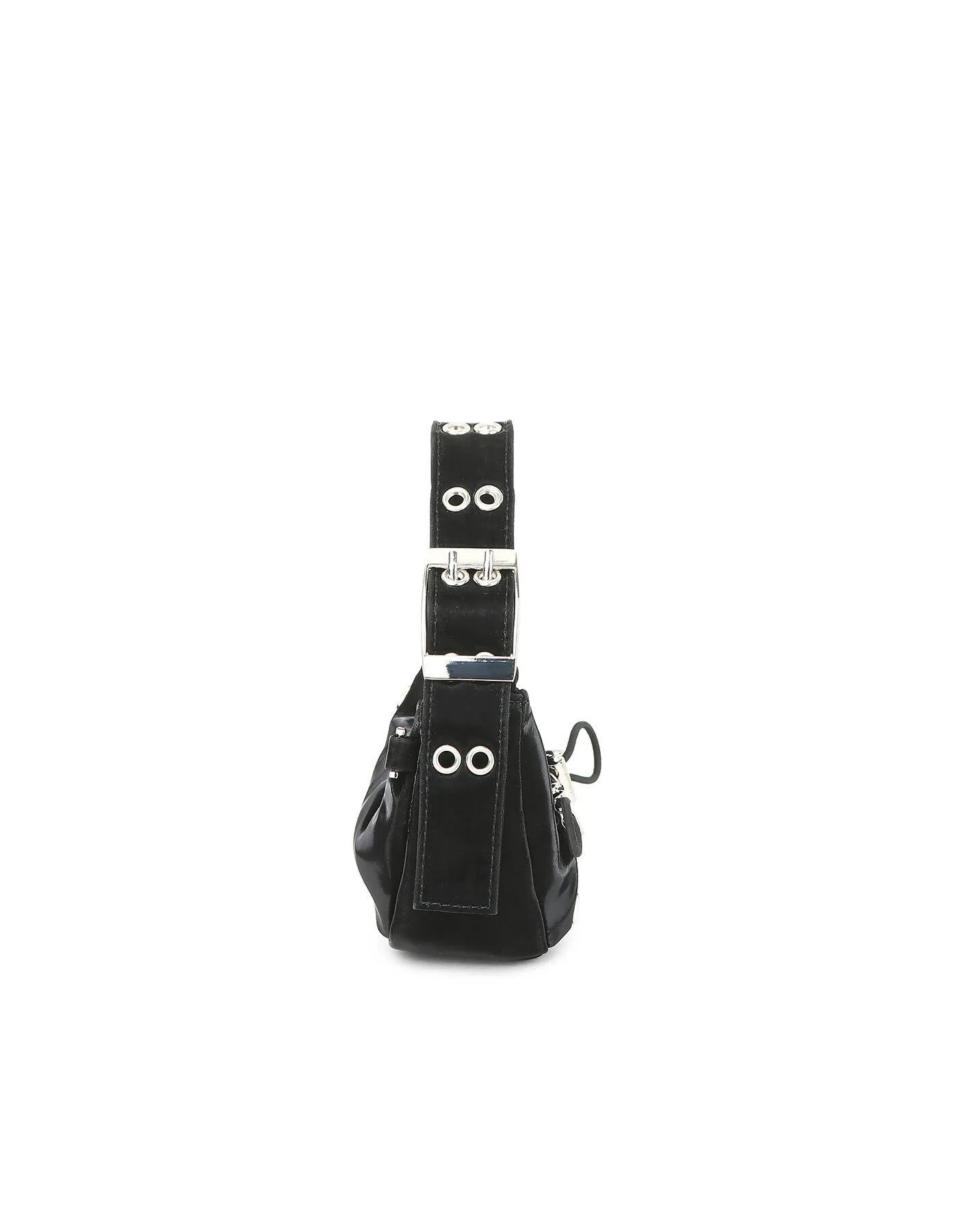 BABY SASHA KEYRING BAG - GLOSSY BLACK