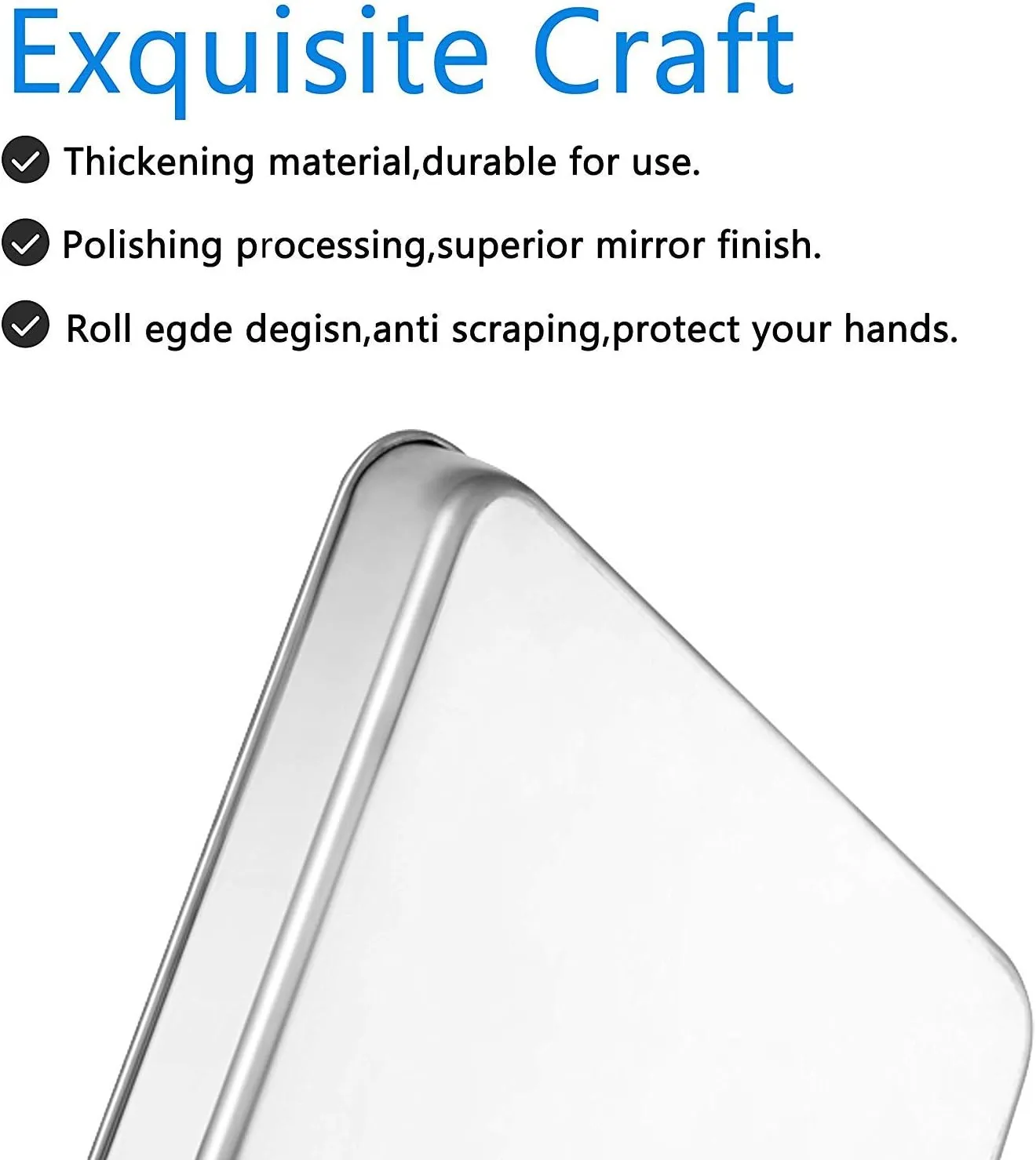 Baking Sheets 5 Pieces, Bastwe Cookie Sheets Set of 5 Stainless Steel Baking Pans Toaster Oven Tray Pans, Rectangle Size 12 × 9 × 1 inch, Rustproof & Healthy & Easy Clean & Dishwasher Safe