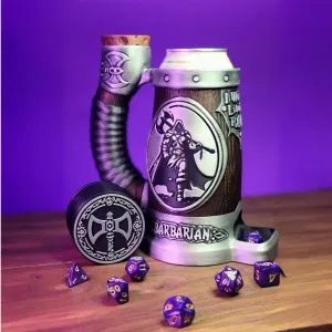 Barbarian Dice Tower Mug Set, Dice Tower Mug, Dice Box Storage, Special Dice Storage, Dnd Cup Fit 12 Oz Can, Dnd Accessories For Players (Barbarian)