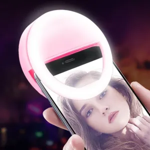 Battery Selfie Ring Light for Phone – 3 Brightness Levels