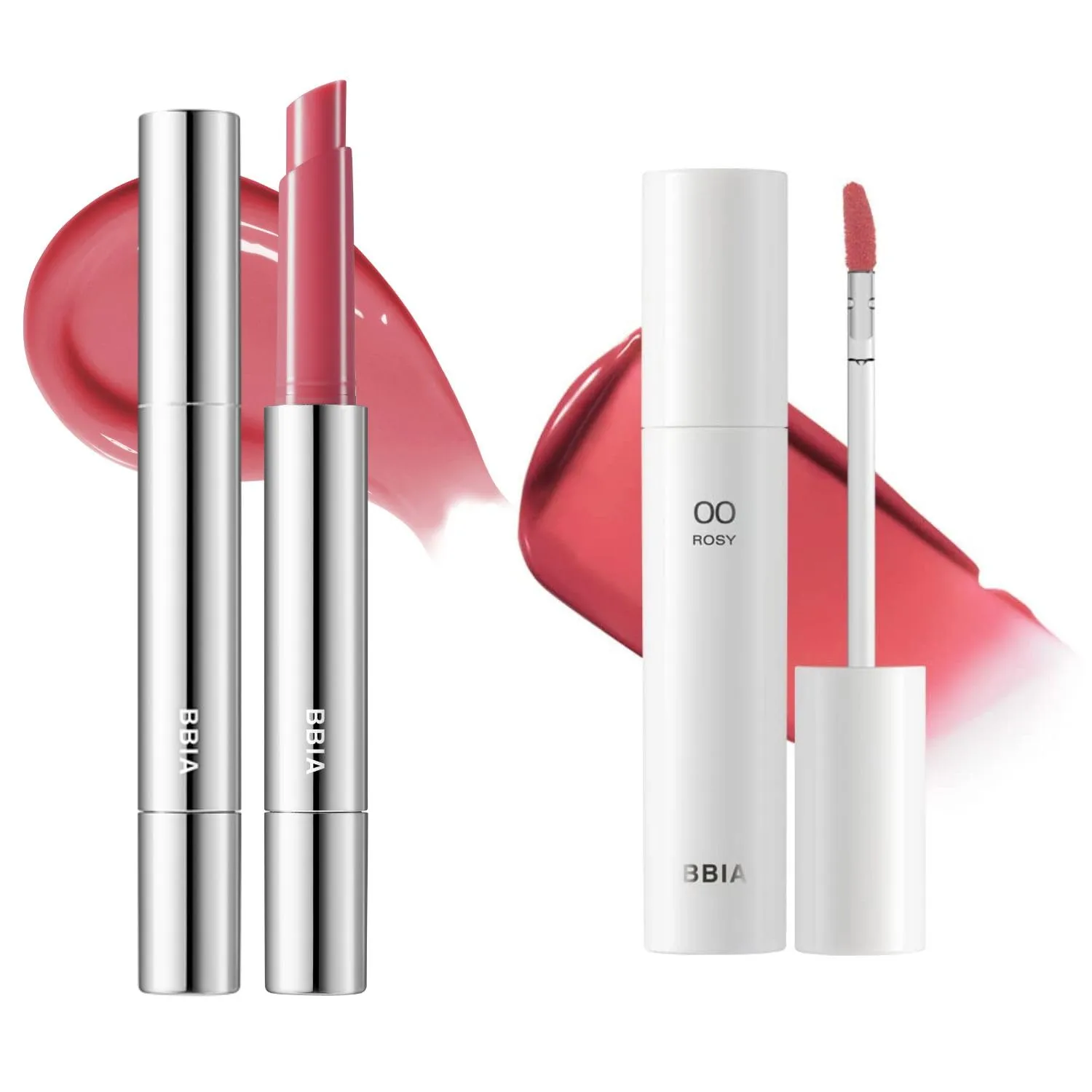 BBIA Over Glaze Stick (#09 LYCHEE GLAZE)   Glow Lip Tint (#00 ROSY) Bundle SET
