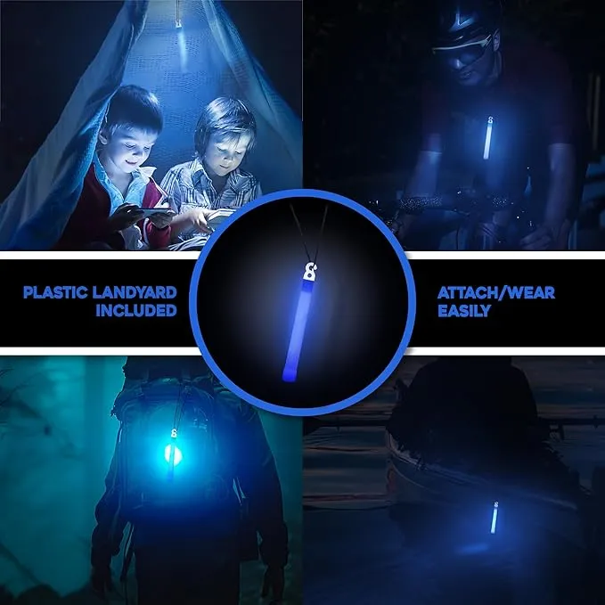 Be Ready 12 Pack Blue Chemical Light Industrial Glow Sticks - Blue