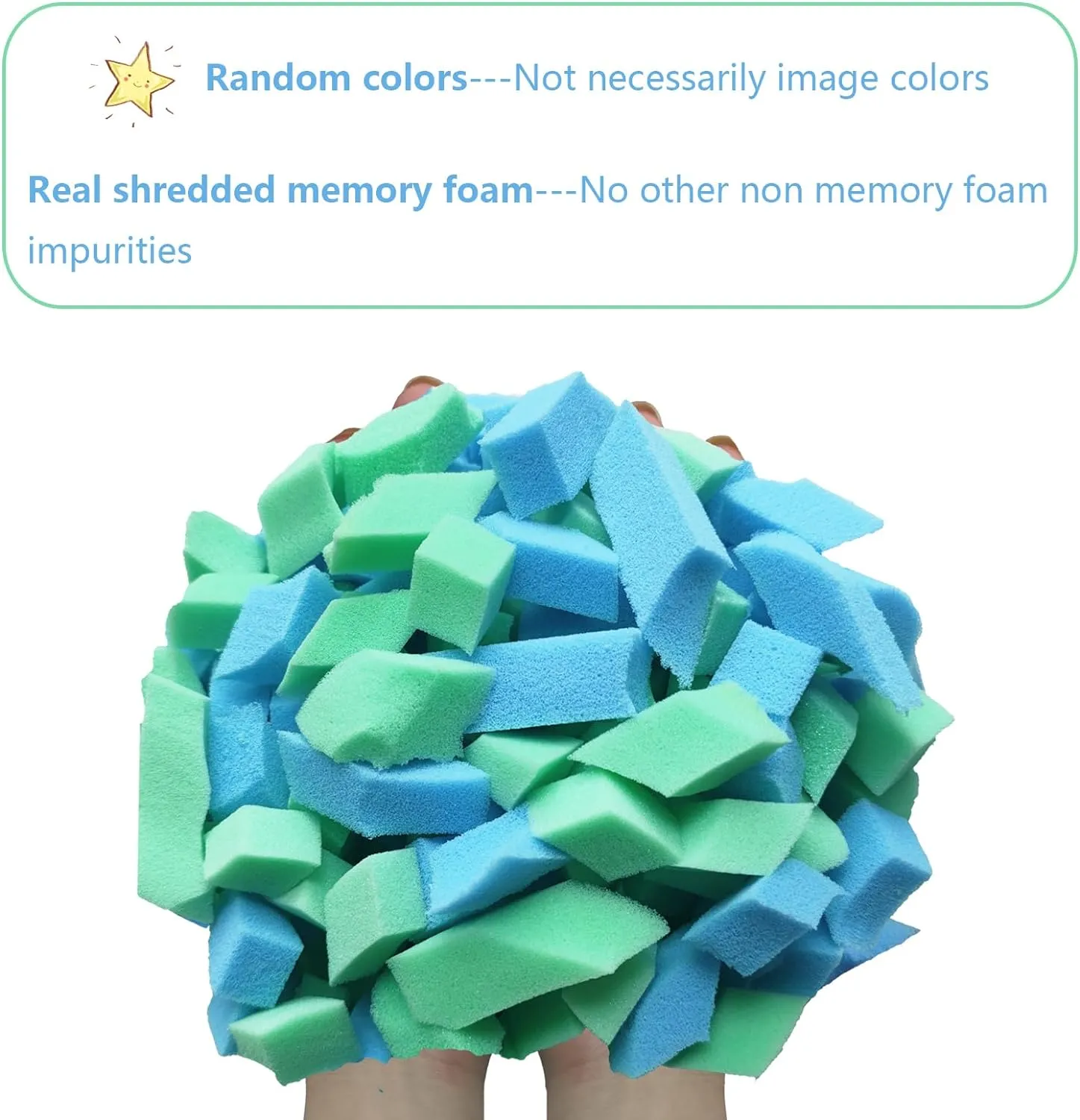 Bean Bag Filler, 20 Pounds Comfortable and Soft Shredded Memory Foam Filling Without Gel, Premium Random Colors BeanBag Stuffing for Various Pillows/Punching Bag/Couch Cushions/Pouf/Dog Bed