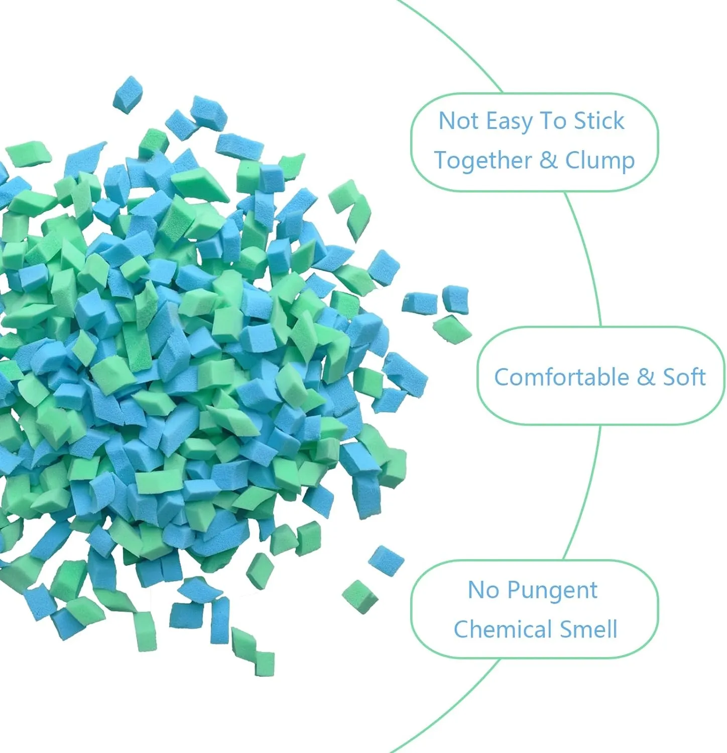Bean Bag Filler, 20 Pounds Comfortable and Soft Shredded Memory Foam Filling Without Gel, Premium Random Colors BeanBag Stuffing for Various Pillows/Punching Bag/Couch Cushions/Pouf/Dog Bed