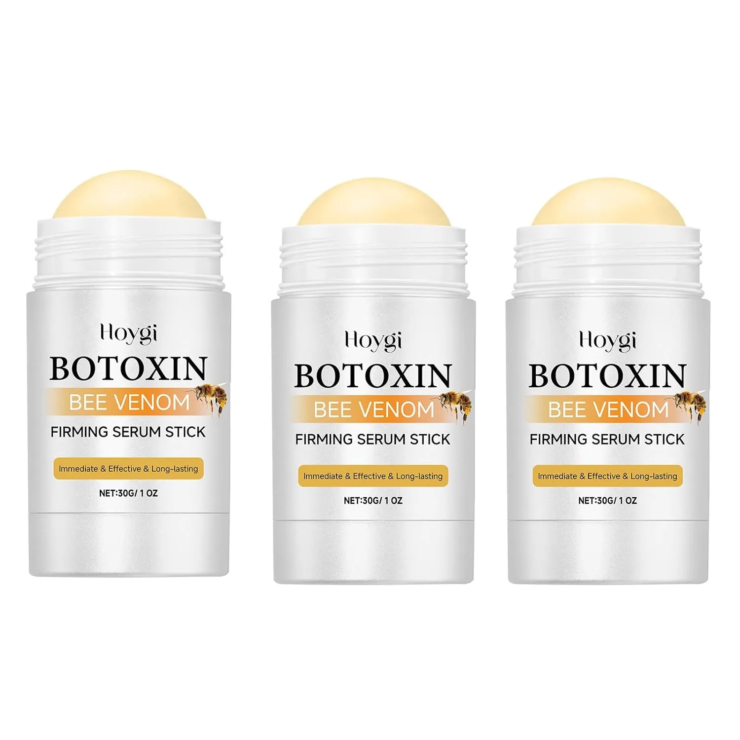 Bee Venom & Niacinamide Firming Serum Stick - Skin Tightening Facial & Neck Cream for Hydration, Elasticity Boost - Portable Moisturizing Skincare Stick, 1oz (3 Pack)