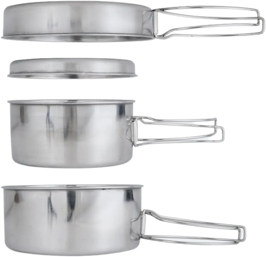 BeGrit Backpacking Camping Cookware Mini Picnic Camping Cooking Mess Kit with Pot and Pan Set for Hiking