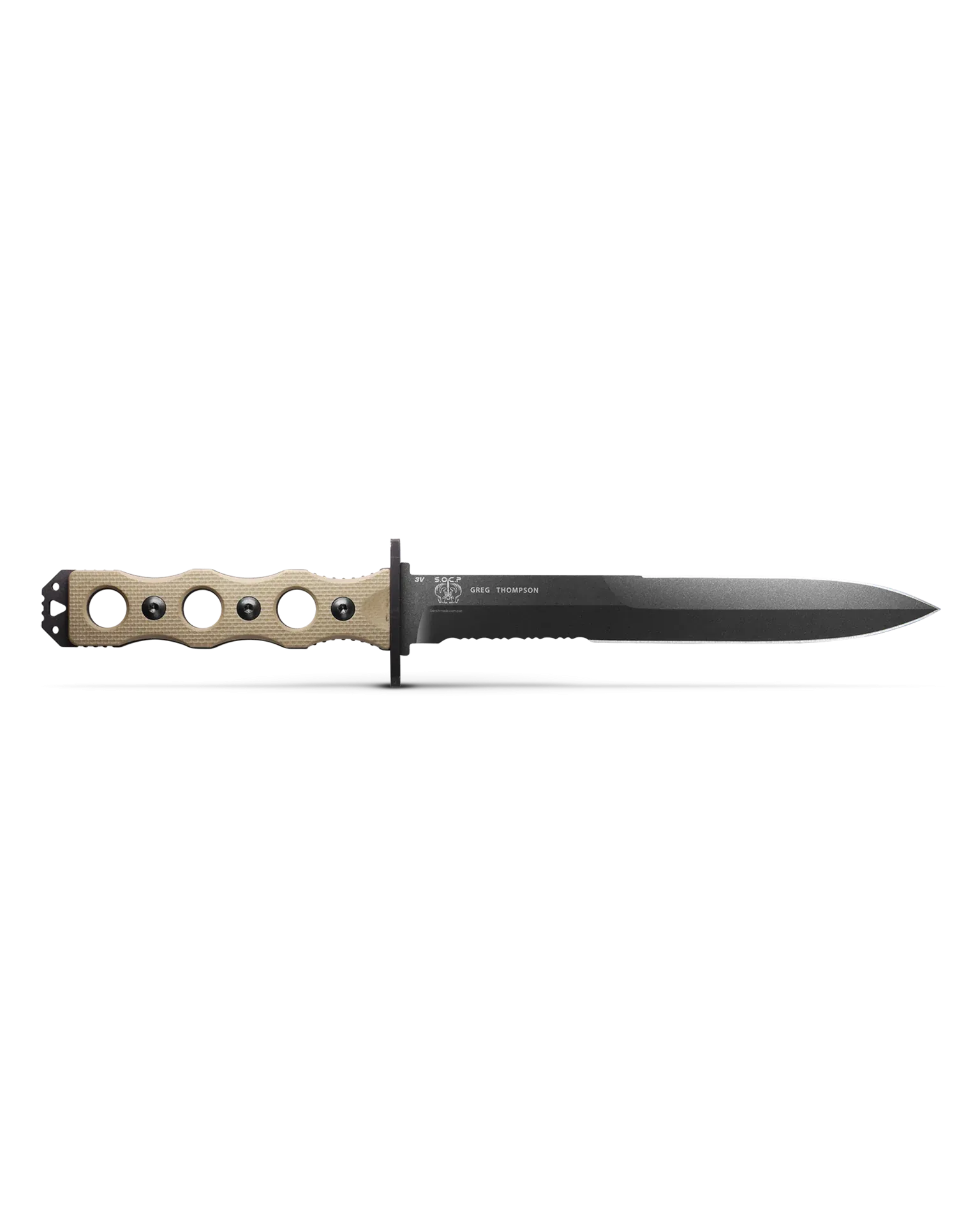 Benchmade 185SBK-1 Fixed Blade Serrated Edge G-10 Desert Tan 7.11" Knife